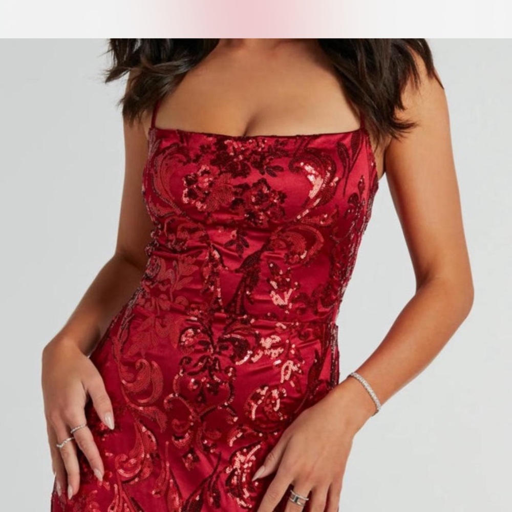 Windsor Red Sequin Prom Dress - Picture 8 of 10